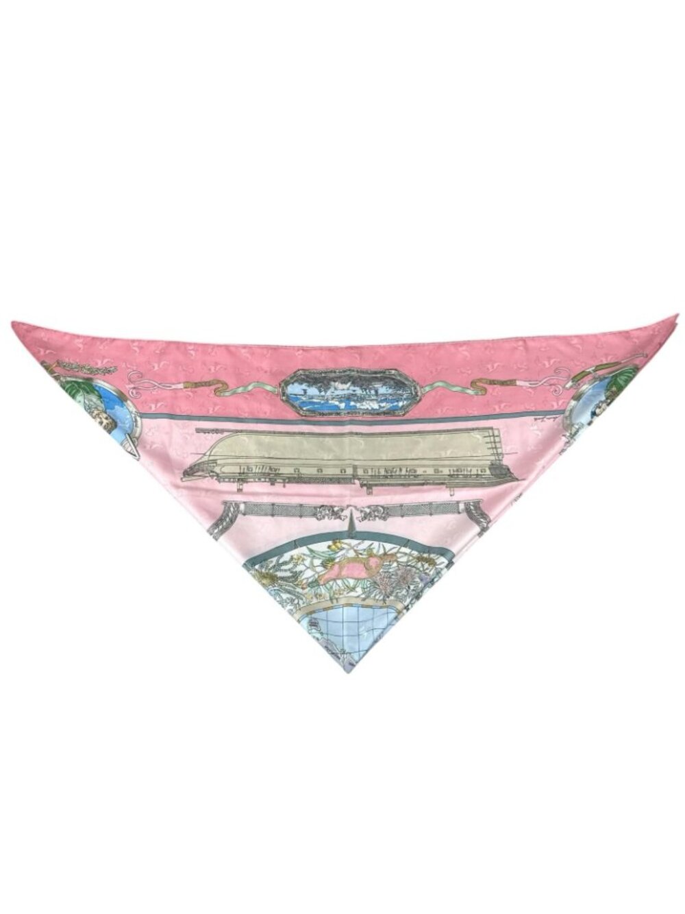 Hermes Carre 90 le Geographe Geographer Silk Pink Scarf - Picture 3 of 6